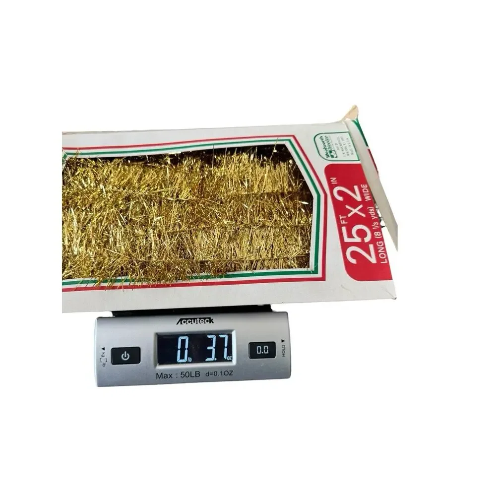 4 Vintage Woolworth Woolco Gold Tinsel Garland 25ft Super Drape Christmas Decor‎